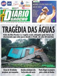Capa do jornal Diário Gaúcho 02/05/2024
