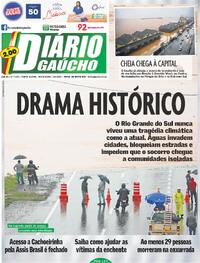 Capa do jornal Diário Gaúcho 03/05/2024