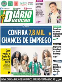 Capa do jornal Diário Gaúcho 03/12/2024