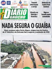 Capa do jornal Diário Gaúcho 04/05/2024