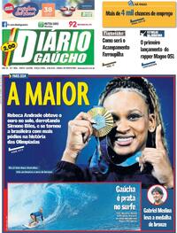 Capa do jornal Diário Gaúcho 06/08/2024