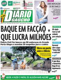 Capa do jornal Diário Gaúcho 06/12/2024
