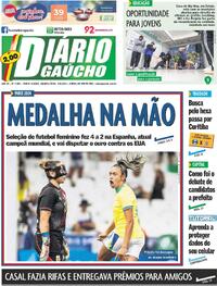 Capa do jornal Diário Gaúcho 07/08/2024