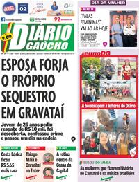 Capa do jornal Diário Gaúcho 08/03/2024