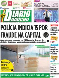 Capa do jornal Diário Gaúcho 08/11/2024