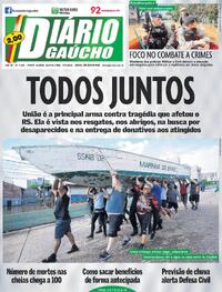 Capa do jornal Diário Gaúcho 09/05/2024