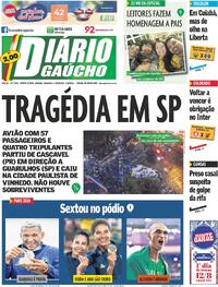 Capa do jornal Diário Gaúcho 10/08/2024