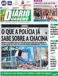 Capa do jornal Diário Gaúcho 12/04/2024