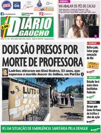 Capa do jornal Diário Gaúcho 13/03/2024