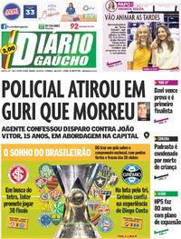 Capa do jornal Diário Gaúcho 13/04/2024