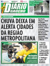 Capa do jornal Diário Gaúcho 13/05/2024