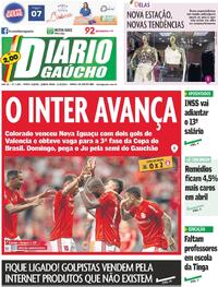 Capa do jornal Diário Gaúcho 14/03/2024