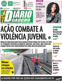 Capa do jornal Diário Gaúcho 14/12/2024