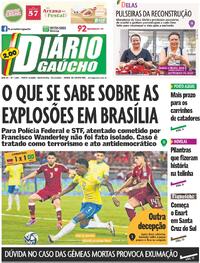 Capa do jornal Diário Gaúcho 15/11/2024
