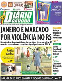 Capa do jornal Diário Gaúcho 16/02/2024