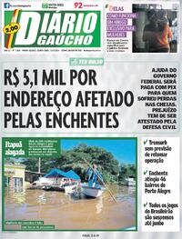Capa do jornal Diário Gaúcho 16/05/2024