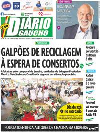 Capa do jornal Diário Gaúcho 19/04/2024