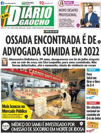 Capa do jornal Diário Gaúcho 19/06/2024