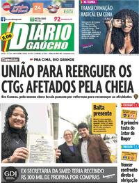 Capa do jornal Diário Gaúcho 20/07/2024