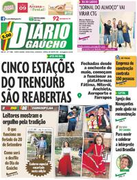 Capa do jornal Diário Gaúcho 20/09/2024