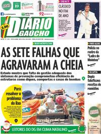 Capa do jornal Diário Gaúcho 20/12/2024