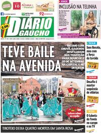 Capa do jornal Diário Gaúcho 21/09/2024