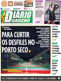 Capa do jornal Diário Gaúcho 22/02/2024