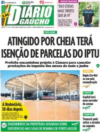 Capa do jornal Diário Gaúcho 22/05/2024