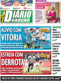Capa do jornal Diário Gaúcho 22/07/2024