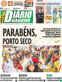 Capa do jornal Diário Gaúcho 24/02/2024