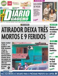 Capa do jornal Diário Gaúcho 24/10/2024