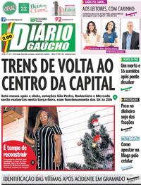Capa do jornal Diário Gaúcho 24/12/2024