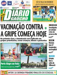 Capa do jornal Diário Gaúcho 25/03/2024