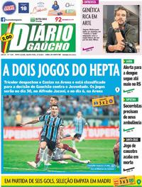 Capa do jornal Diário Gaúcho 27/03/2024