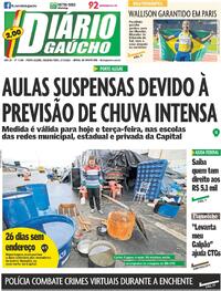 Capa do jornal Diário Gaúcho 27/05/2024