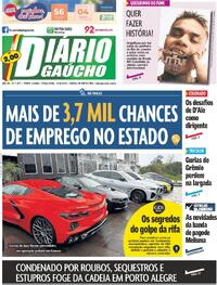 Capa do jornal Diário Gaúcho 27/08/2024