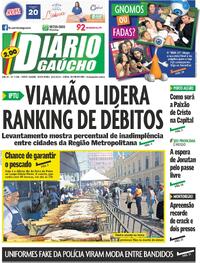 Capa do jornal Diário Gaúcho 29/03/2024