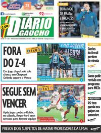 Capa do jornal Diário Gaúcho 29/07/2024