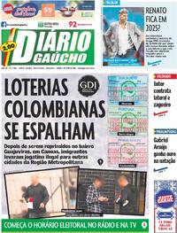 Capa do jornal Diário Gaúcho 30/08/2024
