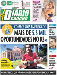 Capa do jornal Diário Gaúcho 30/12/2024