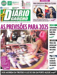 Capa do jornal Diário Gaúcho 31/12/2024