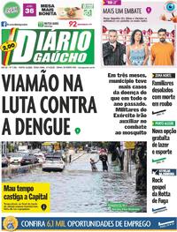 Capa do jornal Diário Gaúcho 01/04/2025