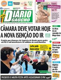 Capa do jornal Diário Gaúcho 01/10/2025