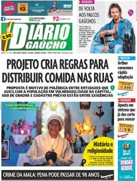 Capa do jornal Diário Gaúcho 01/11/2025