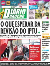 Capa do jornal Diário Gaúcho 01/12/2025