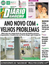 Capa do jornal Diário Gaúcho 03/01/2025
