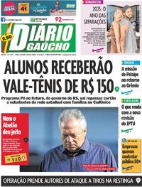 Capa do jornal Diário Gaúcho 04/12/2025