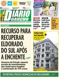 Capa do jornal Diário Gaúcho 05/08/2025