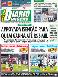 Capa do jornal Diário Gaúcho 06/11/2025