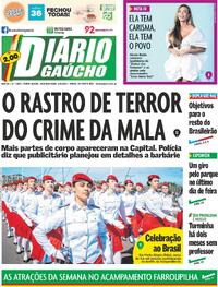 Capa do jornal Diário Gaúcho 08/09/2025